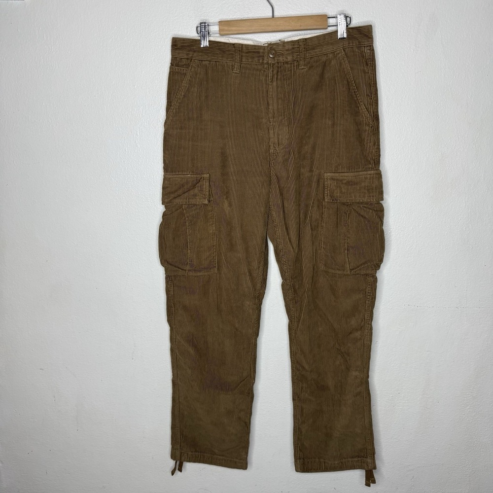 Vans Service Cargo Loose Tapered Fit Brown Corduroy Pants Men's 31